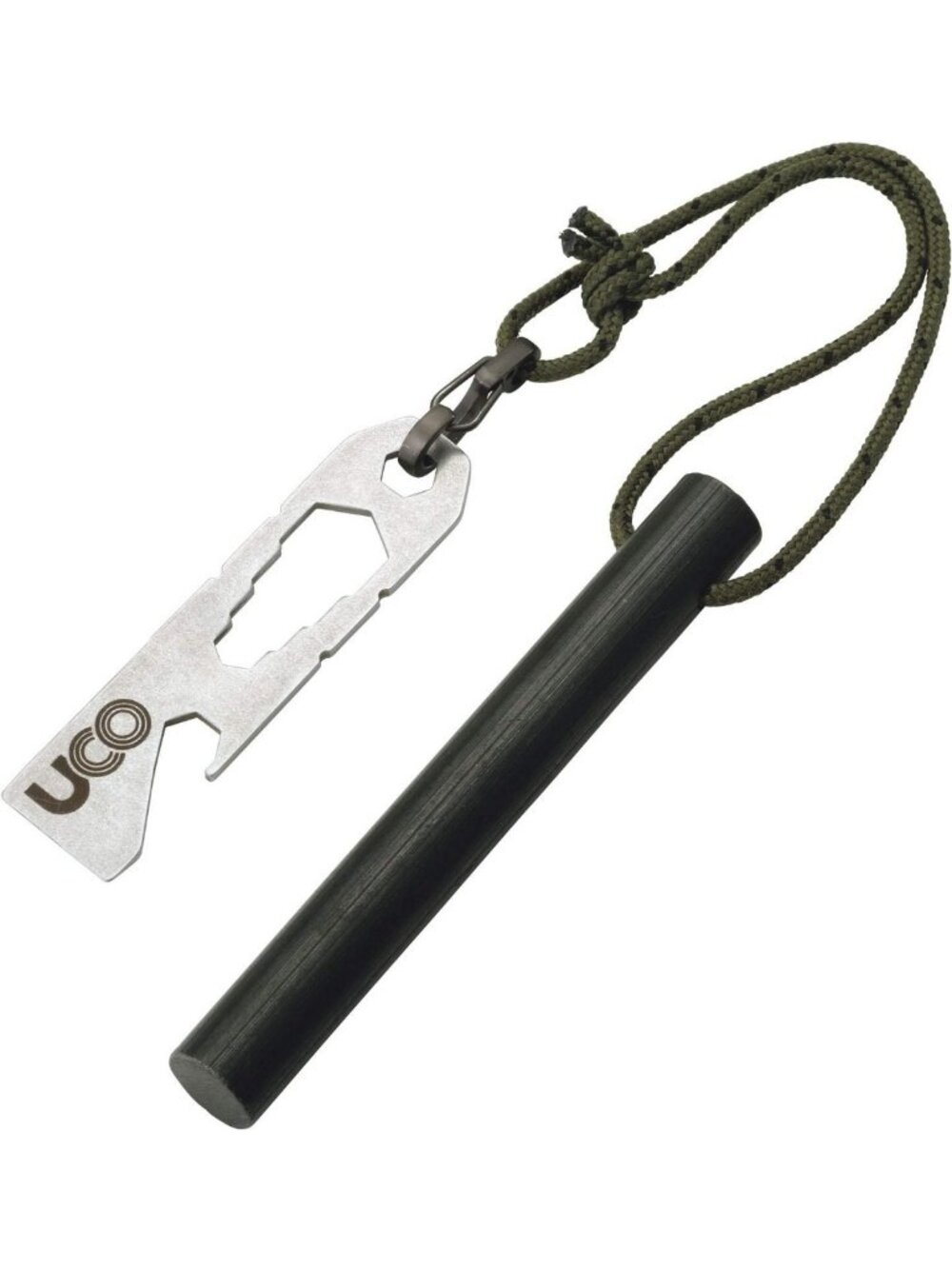 Survival Fire Starter Tool with Ferro Rod, Tether & Multitool - 20,000+ Strikes